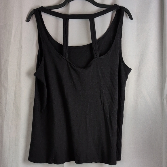 Torrid Graphic Cut Out Tank Top Gray - Picture 3 of 5